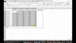 Excel  Faire une somme de lignes et de colonnes en 1 click [upl. by Ruamaj]