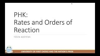 Rates of reaction and compartment Pharmacokinetics [upl. by Devehcoy]