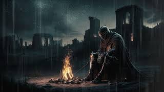 Broken knight  4 Hour Ambience  Rain amp Campfire Sound  Dark amp Sad Ambience  Study and Sleep [upl. by Alyaj]