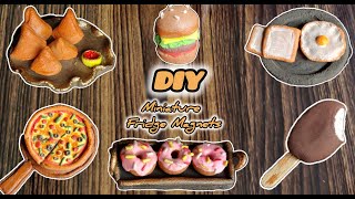 DIY Air Dry Clay Miniature Fridge Magnets  Food Fridge Magnets with Super Clay  Clay Craft [upl. by Plumbo573]