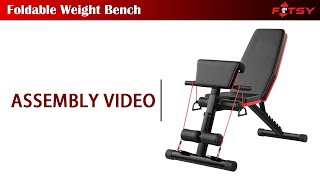 Assembly Video of Weight Bench Press with Resistance Band  Foldable Exercise Bench for Home Gym [upl. by Atinniuq]