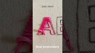 How to stitch letter Asatin stitch letter A [upl. by Sherfield236]