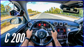 New 2022 MercedesBenz C200  POV Autobahn Top Speed Drive [upl. by Templer803]