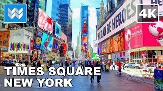 4K Walking tour of Times Square in New York City USA  Vacation Travel Guide [upl. by Orag603]