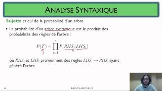 Traitement automatique des langues 611 Analyse syntaxique  grammaire horscontexte probabiliste [upl. by Stoecker]