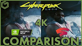 Cyberpunk 2077  Geforce Now 4K Shield TV Pro vs Stadia 4k Chromecast Ultra [upl. by Eisenberg803]