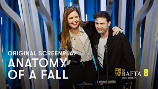 Anatomy of a Fall wins Original Screenplay  EE BAFTA Film Awards 2024 [upl. by Ylloj]