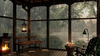 Cozy Cabin Ambience with Rain Sounds for Sleeping  Rain Sounds Sleep😴 For Relaxing Studying Focus [upl. by Con]