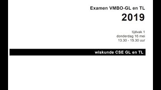 Wiskunde Examen Vmbo GLTL 2019 Tijdvak 1 Opg 17 tm 20 [upl. by Nacnud]