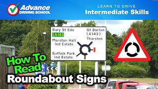 How To Read Roundabout Signs  Learn to drive Intermediate skills [upl. by Scharf]