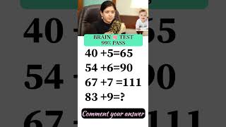 Brain 🧠 test  dum he to answer do shortsfeedmathsiqtestbraintestbrainteasersbraingame [upl. by Vories]