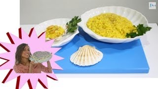 Risotto Dorato allo Zafferano con Gamberetti e Cappesante  Le Ricette di Alice [upl. by Leavitt731]