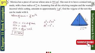 Class 9 Maths  Book Examples  Question 9  Surface Areas amp Volumes  Chapter 11  NCERT [upl. by Sabah698]