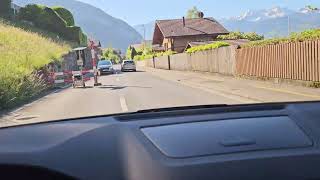 Driving from Sigriswil towards Interlaken on Seestrasse beside the Thunersee Switzerland May 2024 [upl. by Rai]