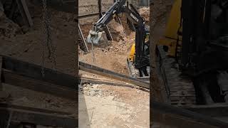 Mini Excavator in Action Securing Structures with Rebar Bracing [upl. by Rodger437]