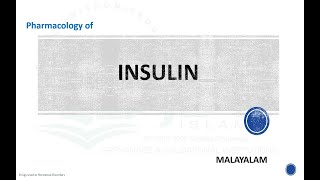 INSULIN Pharmacology Malayalam [upl. by Tierell798]