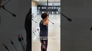 미국에서 양궁하기 Archery in US Release amp arrow flying slomo in indoor range [upl. by Lyrrehs]