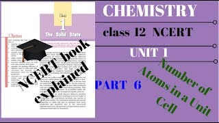 Number of Atoms in a Unit Cell  NCERT\CBSE class 12 chemistry chapter 1 solid state part 6 [upl. by Chrissa]