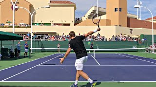 Stan Wawrinka amp Lucas Pouille  IW Practice 4k 60fps Court Level [upl. by Aicnarf]