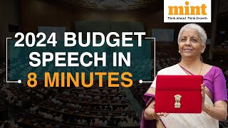 Budget 2024 TOP HIGHLIGHTS In 8 Minutes  Budget 2024 Takeaways  Income Tax  Standard Deduction [upl. by Bertina983]