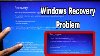 Recovery Your PCDevice Needs to be RepairedThe Application or Operating System Couldnt be Loaded [upl. by Rana]