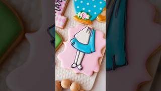 Alice inspired cookie from Onederland 1st birthday order cookiedecorating royalicing timelapse [upl. by Garzon]