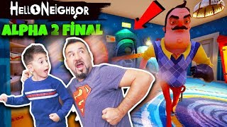 BODRUMA AÇILAN GİZLİ KAPI KAZIM USTA PEŞİMİZDE  HELLO NEIGHBOR ALPHA 2 FİNAL [upl. by Convery]