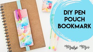 Cricut Craft Diy Faux Leather Pen Pouch Bookmark With Precut Holes  Easy Tutorial [upl. by Ahseal]