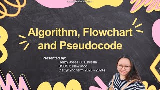 Algorithm Flowchart and Pseudocode  Algorithms and Complexity Finals by Herby Estrella [upl. by Ellegna]