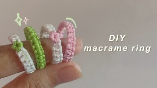 How to make macrame ring  yarnivora [upl. by Reibaj]