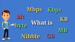 Bit Nibble Byte KB MB GB Kbps Mbps Gbps  Memory unit  Data transfer speed [upl. by Pickford493]