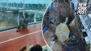 Wild video captures storm chaos aboard cruise ship [upl. by Crist570]