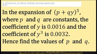 A Collection of Maths Problem Solving Questions 550 Binomial Expansion [upl. by Seravaj]