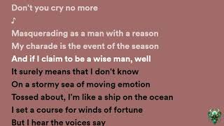 Kansas  Carry On My Wayward Son Lyrics [upl. by Blackmore]