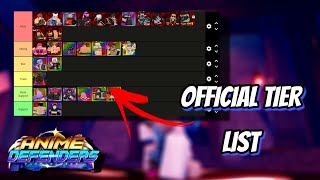 THE ONLY OFFICIAL TIER LIST YOU NEED BEFORE UPDATE 5  ANIME DEFENDERS [upl. by Pellet989]