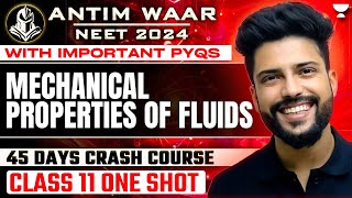 Mechanical Properties of Fluids  One Shot  Important PYQs  NEET 202425  Prateek Jain [upl. by Eonak]