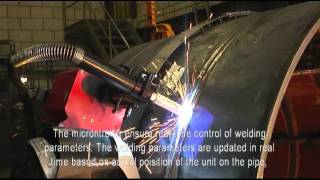 Automated welding Narrow Jbevel welded without copper backing [upl. by Syah]