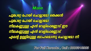 Poonkatte Poyi Chollamo Karaoke with Lyrics  Shyama [upl. by Giff]