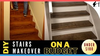 DIY Home Staircase makeoverRenovation 100 budget Weekend project [upl. by Thorne]