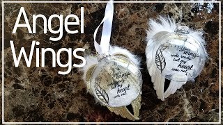 How to make Dollar Tree Wing Memorial Angel Christmas Ornaments [upl. by Ardiedak]