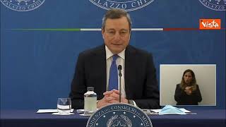 Draghi quotDal 26 Aprile torna la zona gialla ristoranti aperti a pranzo e a cena allapertoquot [upl. by Alleras896]