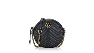 Gucci GG Marmont Matelasse Mini Round Shoulder Bag Black [upl. by Pages786]