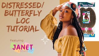 DistressedButterfly Locs Tutorial  Easy Method ft Janet Collection [upl. by Obocaj]