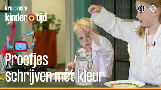 🔬🔍 Proefjes  Schrijven met kleur Kindertijd KRONCRV [upl. by Akihsay]