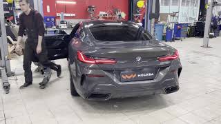 m850i exhaust resonator delete [upl. by Ardnola]