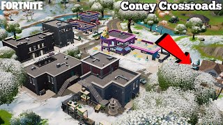 NEW CONEY CROSSROADS LOCATION GAMEPLAY  FORTNITE LOOTING GUIDE [upl. by Vallie]