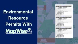 Environmental Resource Permits in Florida With MapWise [upl. by Nilknarf781]