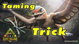 Sinomacrops Taming TRICK Ark Lost Island NEW DINO [upl. by Linetta317]