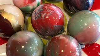 How To Make Marbled Glass Christmas Ornaments [upl. by Bello958]