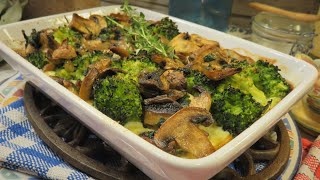 Mon GRATIN DE BROCOLI et champignons de Paris léger facile  Mère Mitraille  Gourmandises TV [upl. by Shiverick]